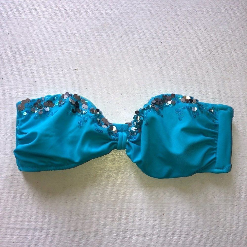 Victorias Secret Womens Bikini Swim Top S Blue